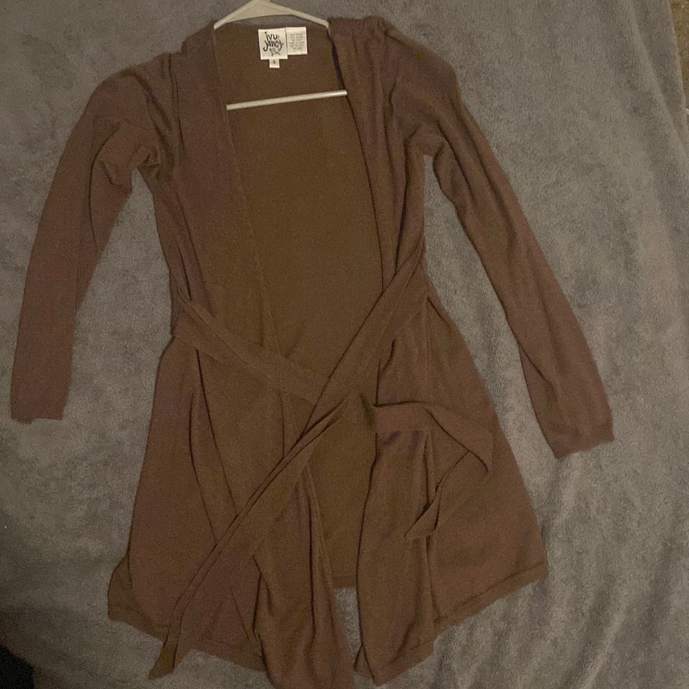 Brown Cardigan with tie